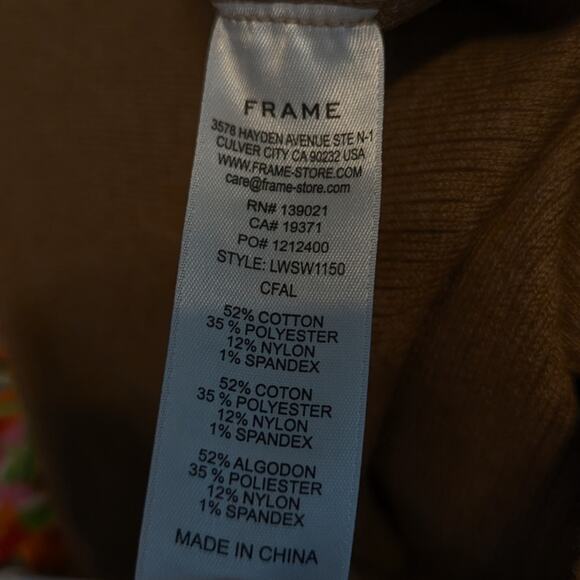 NWT Frame Tan Ribbed Sweater Knit Biker Shorts Size S - Picture 6 of 8